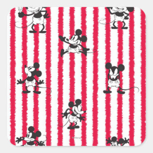 Mickey Mouse   Plane Crazy Pattern Square Sticker