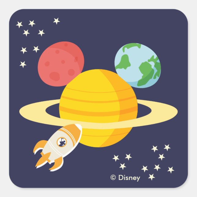Mickey Mouse Planet Icon Square Sticker (Front)