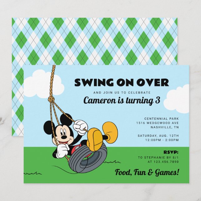Mickey Mouse | Playground Kids Birthday Invitation (Front/Back)