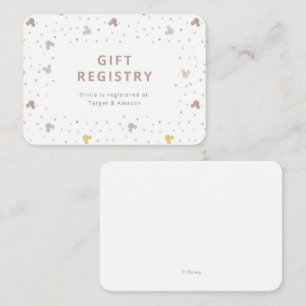 Mickey Mouse Polka Dot   Baby Gift Registry Place Card