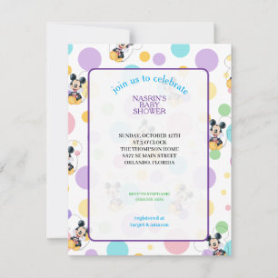 Mickey Mouse Polka Dot Baby Shower Invitation