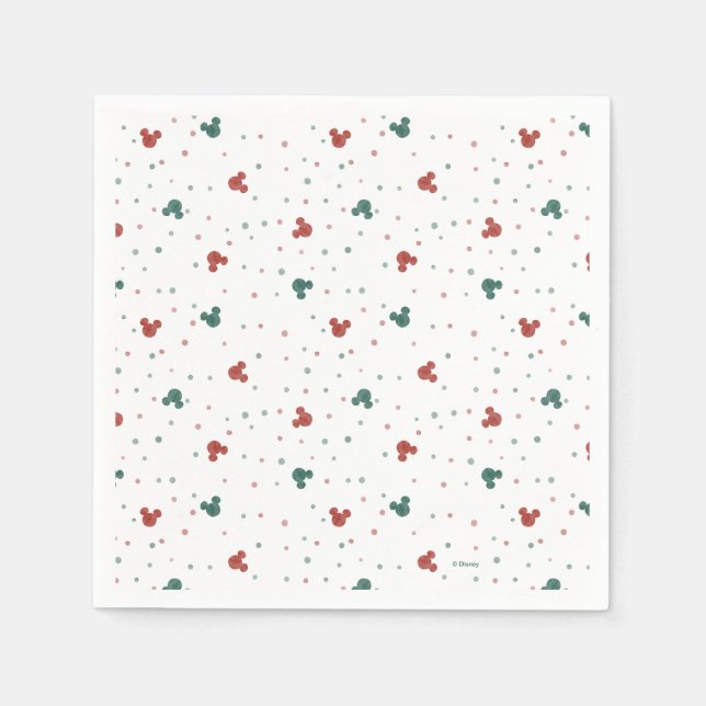 Mickey Mouse Polka Dot Christmas Napkin (Front)