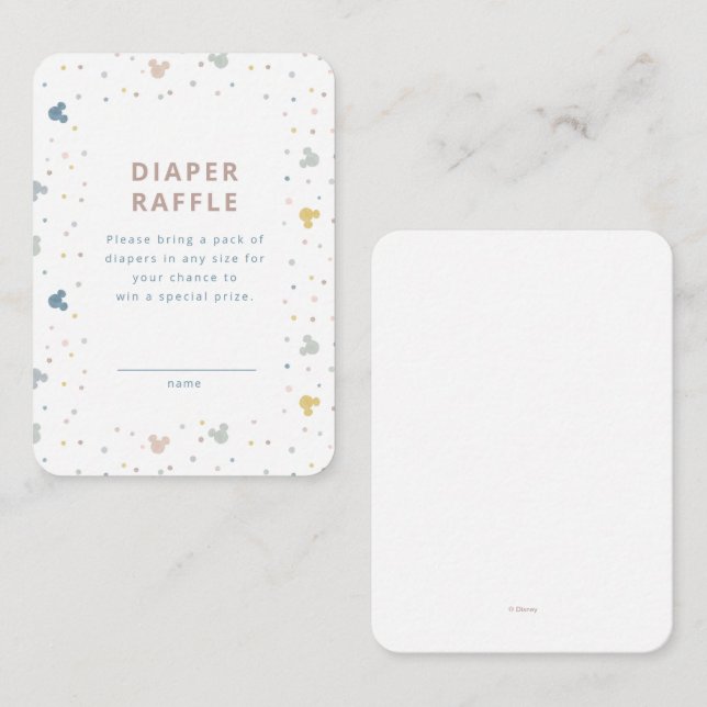 Mickey Mouse Polka Dot  | Diaper Raffle Place Card (Front/Back)