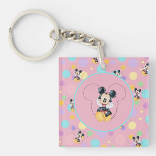 Mickey Mouse Polka Dot  red Baby Shower Keychain