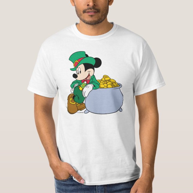 Mickey Mouse Pot of Gold | St. Patrick's Day T-Shirt (Front)