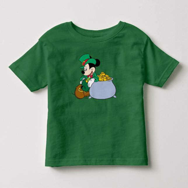 Mickey Mouse Pot of Gold | St. Patrick's Day Toddler T-shirt (Front)