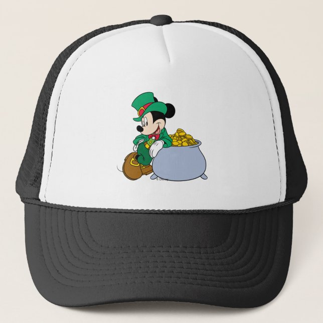 Mickey Mouse Pot of Gold | St. Patrick's Day Trucker Hat (Front)