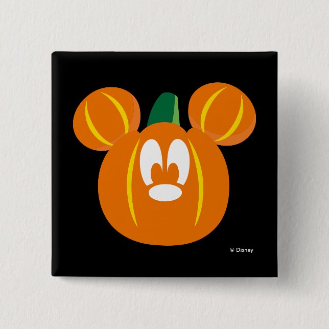 Mickey Mouse Pumpkin 2 Inch Square Button (Front)
