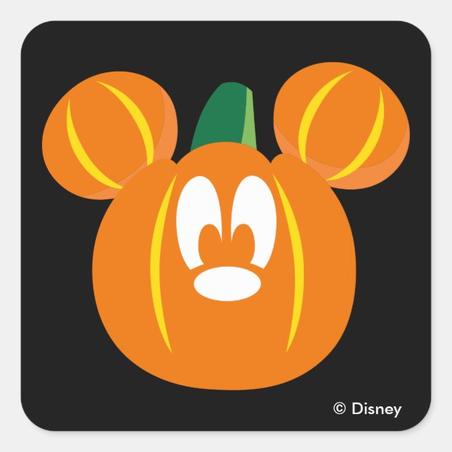 Mickey Mouse Pumpkin Square Sticker (Front)