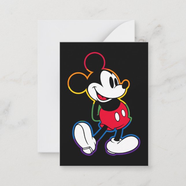 Mickey Mouse Rainbow Photo Valentine Card (Front)
