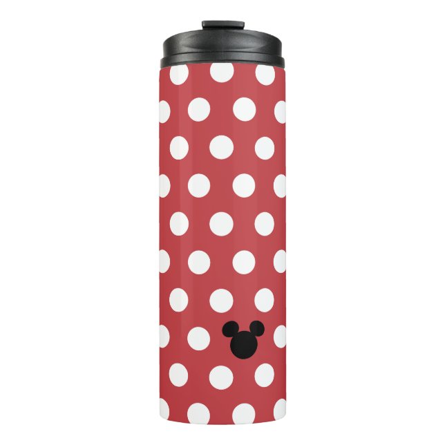 Mickey Mouse Red and White Polka Dot Pattern Thermal Tumbler (Front)