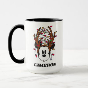 Mickey Mouse   Reindeer Antlers & Lights Mug