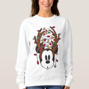 Mickey Mouse Reindeer Antlers & Lights Sweatshirt