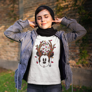 Mickey Mouse   Reindeer Antlers & Lights T-Shirt