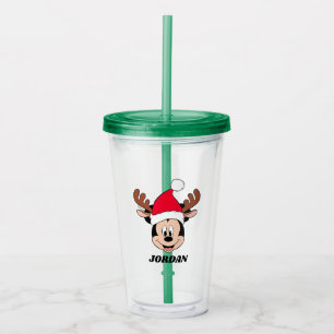 Mickey Mouse   Reindeer Ears & Santa Hat Acrylic Tumbler