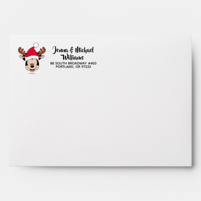 Mickey Mouse | Reindeer Ears & Santa Hat Envelope (Front)
