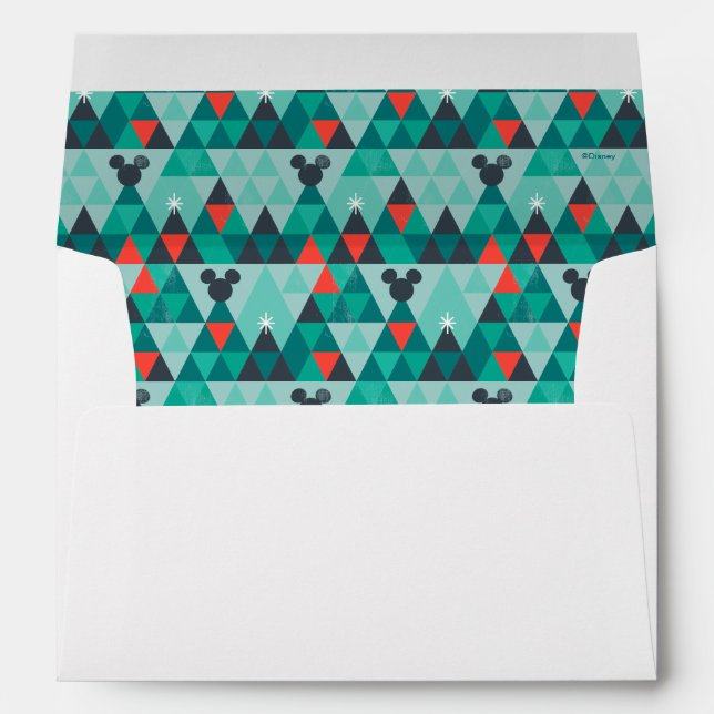 Mickey Mouse | Retro Christmas Pattern Envelope (Back (Bottom))