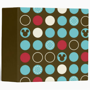 Mickey Mouse Retro Polka Dot Pattern Binder