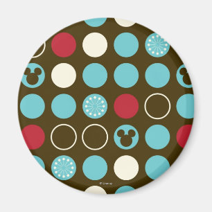 Mickey Mouse   Retro Polka Dot Pattern Magnet