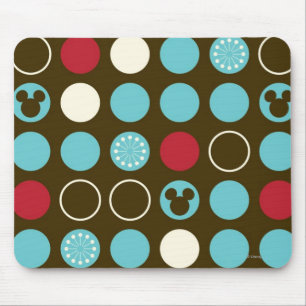 Mickey Mouse   Retro Polka Dot Pattern Mouse Pad