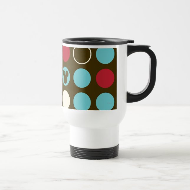 Mickey Mouse | Retro Polka Dot Pattern Travel Mug (Right)