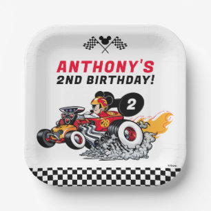 Mickey Mouse Roadster Racers Birthday Paper Plate