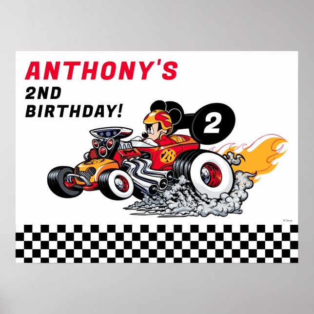 Mickey Mouse Roadster Racers Birthday Poster (Front)