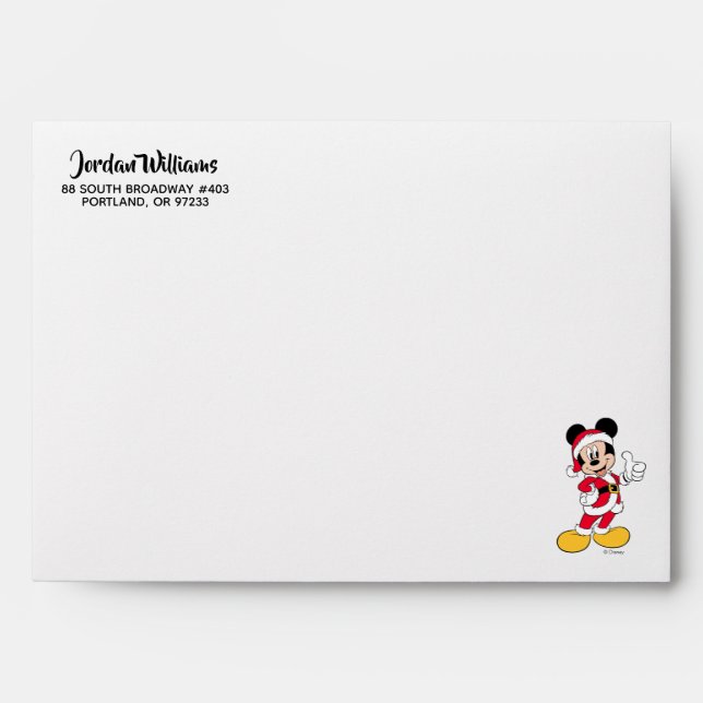 Mickey Mouse | Santa Claus Outfit Envelope (Front)