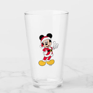 Mickey Mouse   Santa Claus Outfit Glass