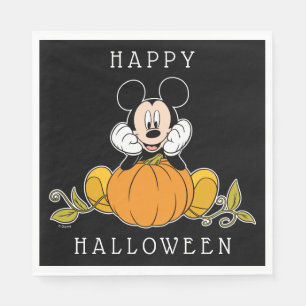Mickey Mouse Sitting on Pumpkin Napkin