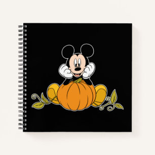 Mickey Mouse Sitting on Pumpkin Notebook
