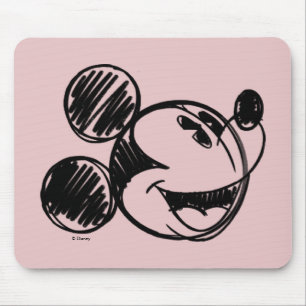 Mickey Mouse Sketch Head Mouse Pad