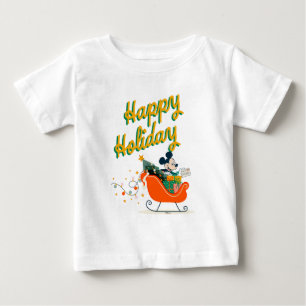 Mickey Mouse Sleigh Ride   Happy Holiday Baby T-Shirt