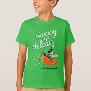 Mickey Mouse Sleigh Ride Happy Holiday T-Shirt