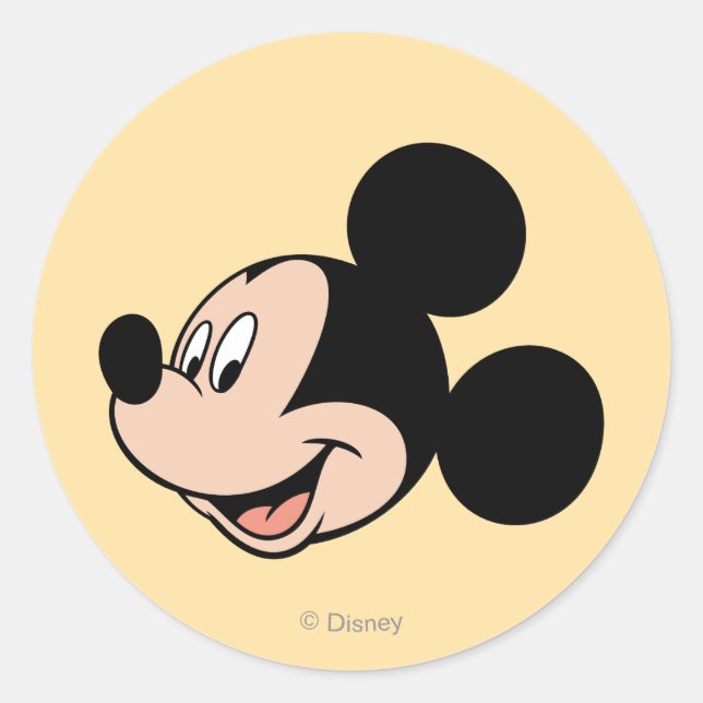 Mickey Mouse Smile Classic Round Sticker (Front)