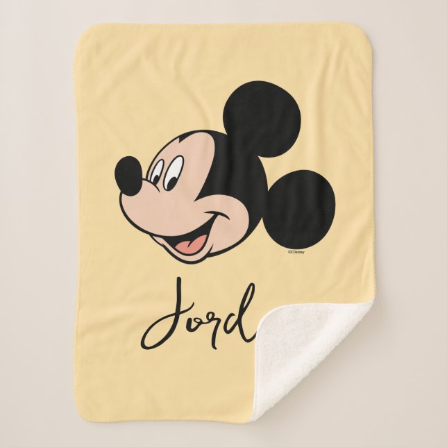 Mickey Mouse Smile Sherpa Blanket (Front)