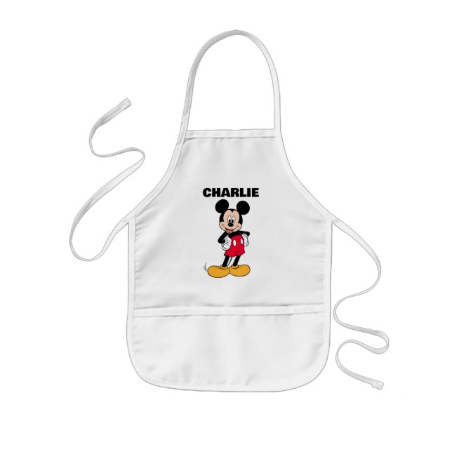 Mickey Mouse Smiling Pose Kids Apron (Front)