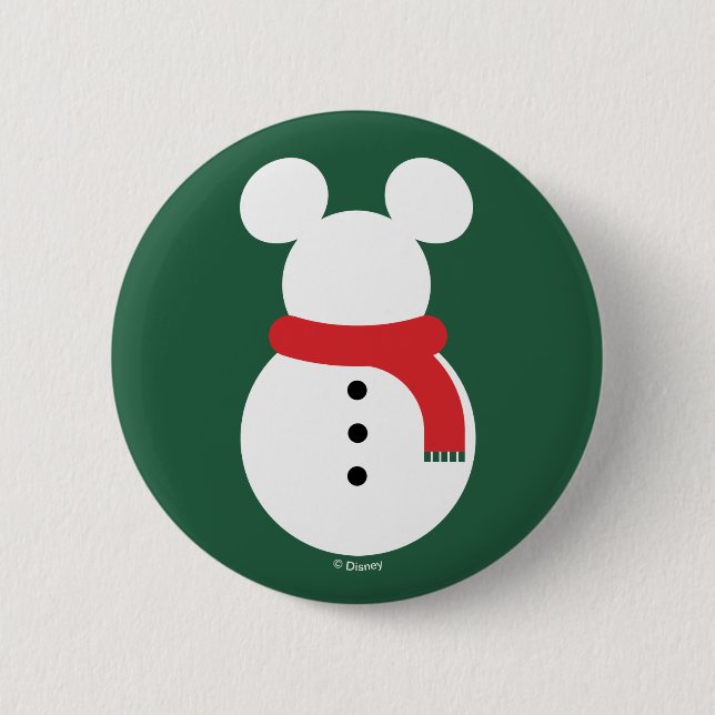 Mickey Mouse Snowman 2 Inch Round Button (Front)