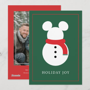 Mickey Mouse Snowman Holiday Card
