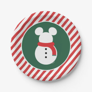 Mickey Mouse Snowman Paper Plate