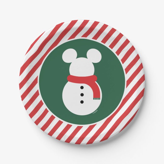 Mickey Mouse Snowman Paper Plate (Front)