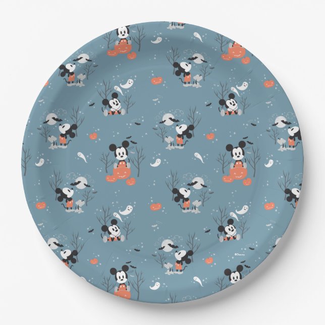 Mickey Mouse | Spooky Halloweeen Birthday  Paper Plate (Front)