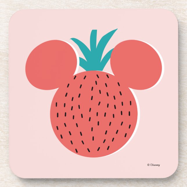 Mickey Mouse Strawberry Icon Coaster (Front)