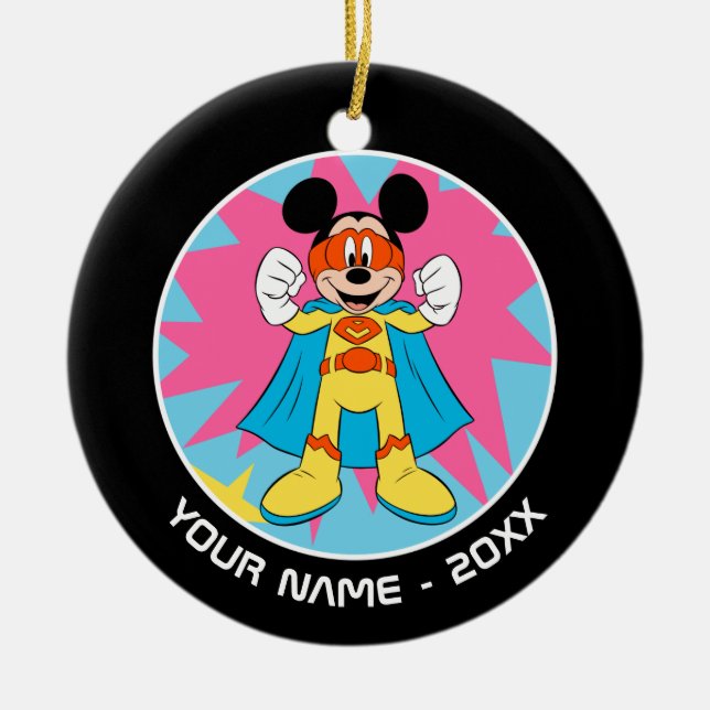 Mickey Mouse | Super Hero Cute Ceramic Ornament (Front)
