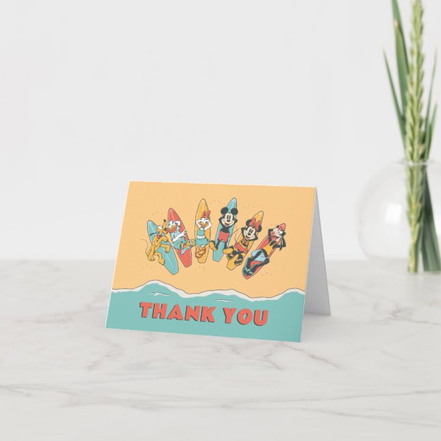 Mickey Mouse Surf's Up Baby Shower Thank You (Front)