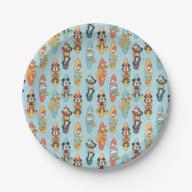 Mickey Mouse Surf's Up Summer Birthday Paper Plate (Front)