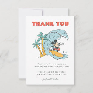 Mickey Mouse Surf's Up Summer Birthday Thank You Card