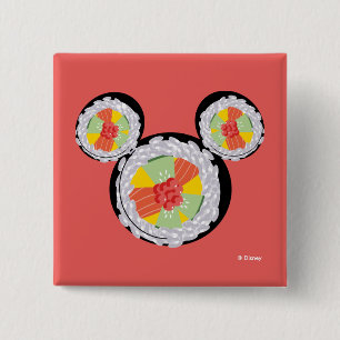 Mickey Mouse Sushi Icon 2 Inch Square Button