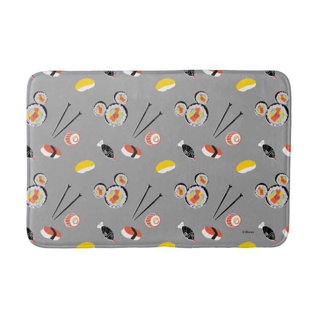 Mickey Mouse Sushi Icon Pattern Bath Mat (Front)