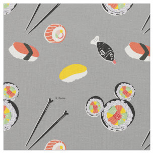 Mickey Mouse Sushi Icon Pattern Fabric